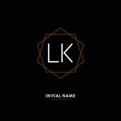 L K LK Initial logo letter with minimalist concept. Vector with scandinavian style logo.