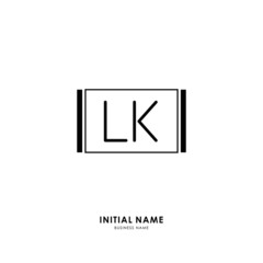 L K LK Initial logo letter with minimalist concept. Vector with scandinavian style logo.