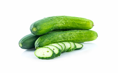 fresh cucumber (cucumis sativas)isolated on a white