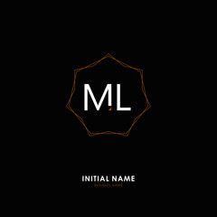 M L ML Initial logo letter with minimalist concept. Vector with scandinavian style logo.