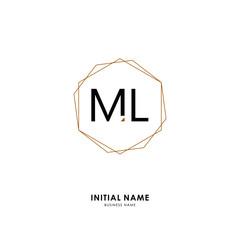 M L ML Initial logo letter with minimalist concept. Vector with scandinavian style logo.