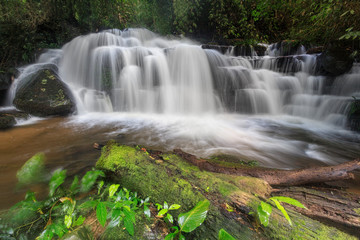 Fototapeta na wymiar Waterfalls during the rainy season, Thailand.