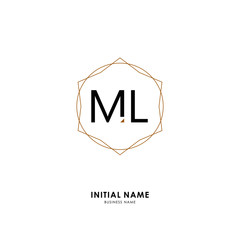 M L ML Initial logo letter with minimalist concept. Vector with scandinavian style logo.