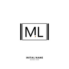 M L ML Initial logo letter with minimalist concept. Vector with scandinavian style logo.