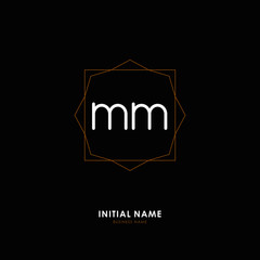 M MM Initial logo letter with minimalist concept. Vector with scandinavian style logo.