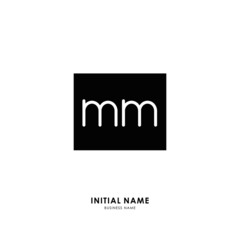 M MM Initial logo letter with minimalist concept. Vector with scandinavian style logo.