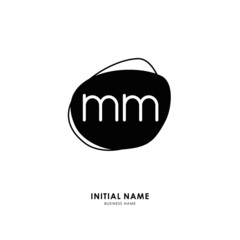 M MM Initial logo letter with minimalist concept. Vector with scandinavian style logo.