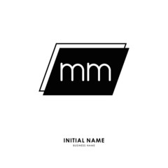 M MM Initial logo letter with minimalist concept. Vector with scandinavian style logo.