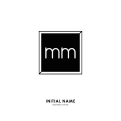 M MM Initial logo letter with minimalist concept. Vector with scandinavian style logo.