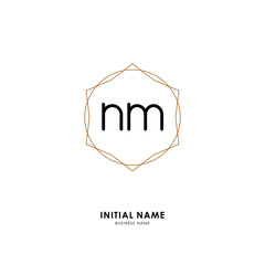 N M NM Initial logo letter with minimalist concept. Vector with scandinavian style logo.