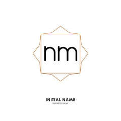 N M NM Initial logo letter with minimalist concept. Vector with scandinavian style logo.