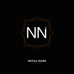 N NN Initial logo letter with minimalist concept. Vector with scandinavian style logo.
