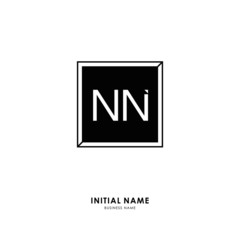 N NN Initial logo letter with minimalist concept. Vector with scandinavian style logo.