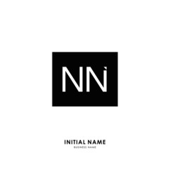 N NN Initial logo letter with minimalist concept. Vector with scandinavian style logo.
