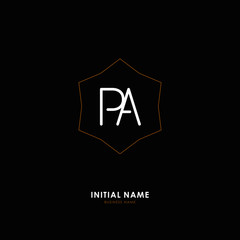 P A PA Initial logo letter with minimalist concept. Vector with scandinavian style logo.