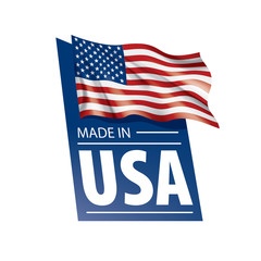 USA flag, vector illustration on a white background