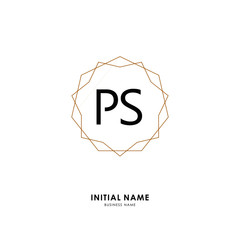 P S PS Initial logo letter with minimalist concept. Vector with scandinavian style logo.