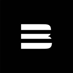 simple typography B or 3 vector logo