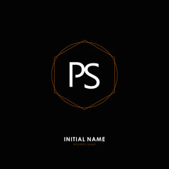 P S PS Initial logo letter with minimalist concept. Vector with scandinavian style logo.