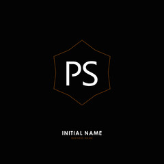 P S PS Initial logo letter with minimalist concept. Vector with scandinavian style logo.