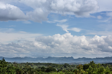 The background of the clouds floating in the sky.