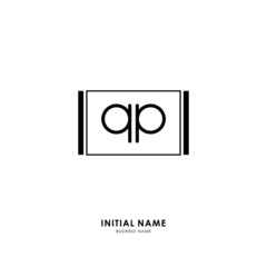 Obraz premium A P AP Initial logo letter with minimalist concept. Vector with scandinavian style logo.