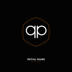 A P AP Initial logo letter with minimalist concept. Vector with scandinavian style logo.
