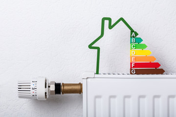 House Model Showing Energy Efficiency Rate