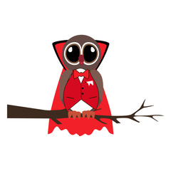 Halloween owl vampire illustration
