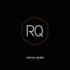 R Q RQ Initial logo letter with minimalist concept. Vector with scandinavian style logo.