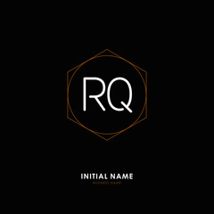 R Q RQ Initial logo letter with minimalist concept. Vector with scandinavian style logo.