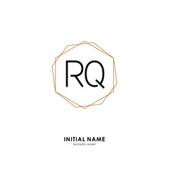 R Q RQ Initial logo letter with minimalist concept. Vector with scandinavian style logo.