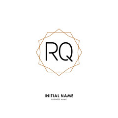R Q RQ Initial logo letter with minimalist concept. Vector with scandinavian style logo.