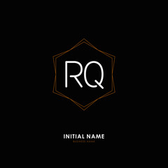 R Q RQ Initial logo letter with minimalist concept. Vector with scandinavian style logo.