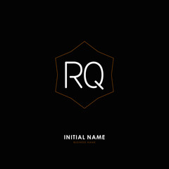 R Q RQ Initial logo letter with minimalist concept. Vector with scandinavian style logo.