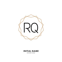 R Q RQ Initial logo letter with minimalist concept. Vector with scandinavian style logo.