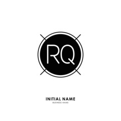 R Q RQ Initial logo letter with minimalist concept. Vector with scandinavian style logo.