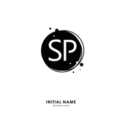 SP SP Initial logo letter with minimalist concept. Vector with scandinavian style logo.