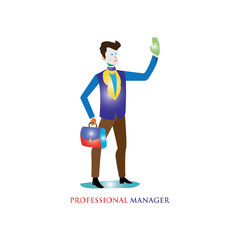Professional Manager with bag, businessperson, consultant, instructor, presentation icon