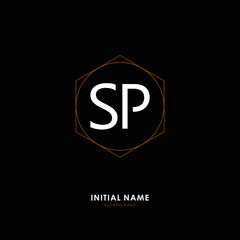 SP SP Initial logo letter with minimalist concept. Vector with scandinavian style logo.