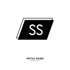 S SS Initial logo letter with minimalist concept. Vector with scandinavian style logo.