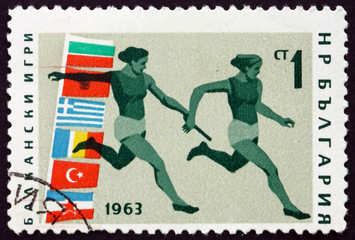 Postage stamp Bulgaria 1963 women’s relay race