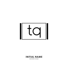 Obraz premium T Q TQ Initial logo letter with minimalist concept. Vector with scandinavian style logo.