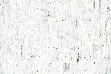 White texture background. Old cracked wood texture. Different fractures of surface. Scuffed and frayed. Background for text or design