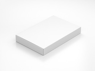 White slim Box packaging Mockup in light studio