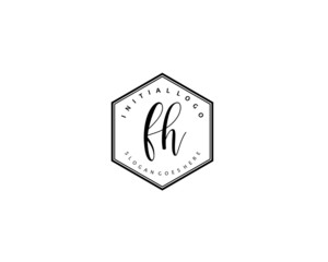 FH Initial letter logo template vector