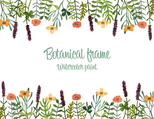 水彩のボタニカルフレーム素材