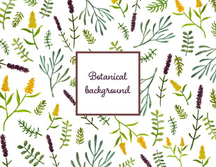 水彩のボタニカル背景素材