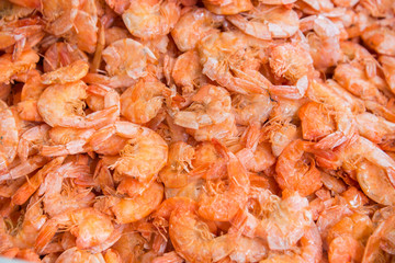 dried shrimp or dried salted prawn background, seafood background