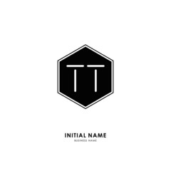 T TT Initial logo letter with minimalist concept. Vector with scandinavian style logo.